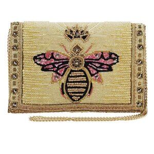 MARY FRANCES Buzz Bee Beaded Crossbody / Clutch Bag NWT